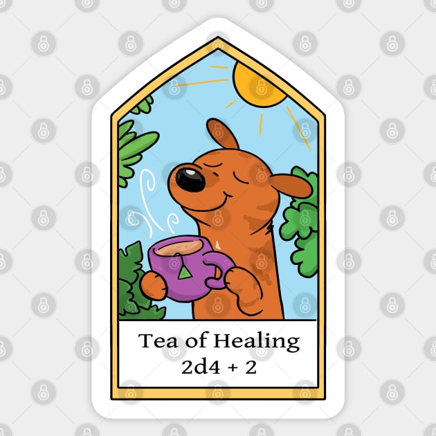 Tea Of Healing Sticker by DnDoggos